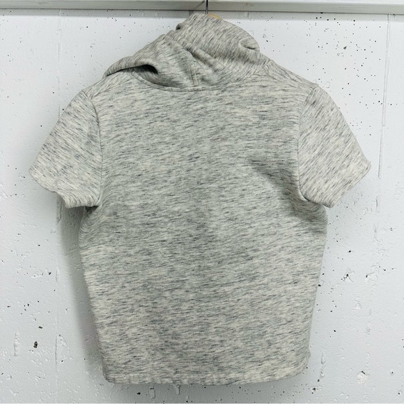 Madewell Size Small Gray Lace Up Short Sleeve Sweatshirt - Picture 6 of 10